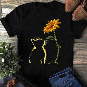 You Are My Sunshine Cat Graphic T-Shirt | Funny Cat Sunflower Tee